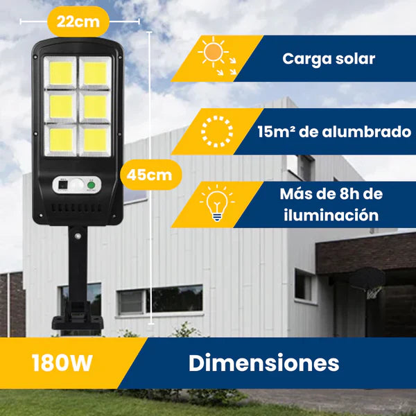 LumiMax Reflector Solar para Exteriores 180W - [PROMOCIÓN DISPONIBLE SOLO HOY]