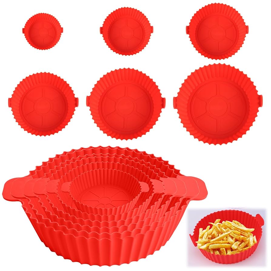 AirSilic - 6x1 Moldes Antiadherentes de Silicona para Freidora de Aire