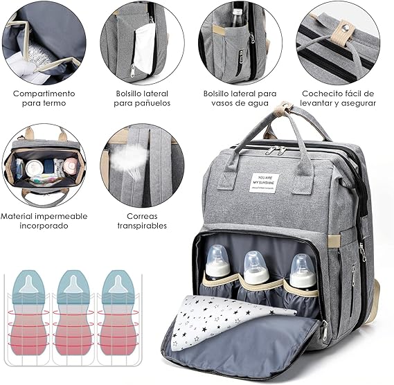 MOCHILA PAÑALERA IMPERMEABLE - [PROMOCIÓN DISPONIBLE SOLO HOY]