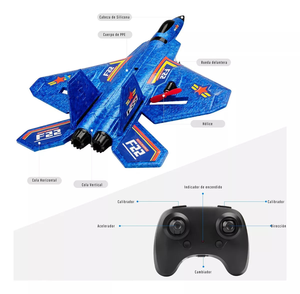 FlyCombat Avión Teledirigido Indestructible - [PROMOCIÓN DISPONIBLE SOLO HOY]
